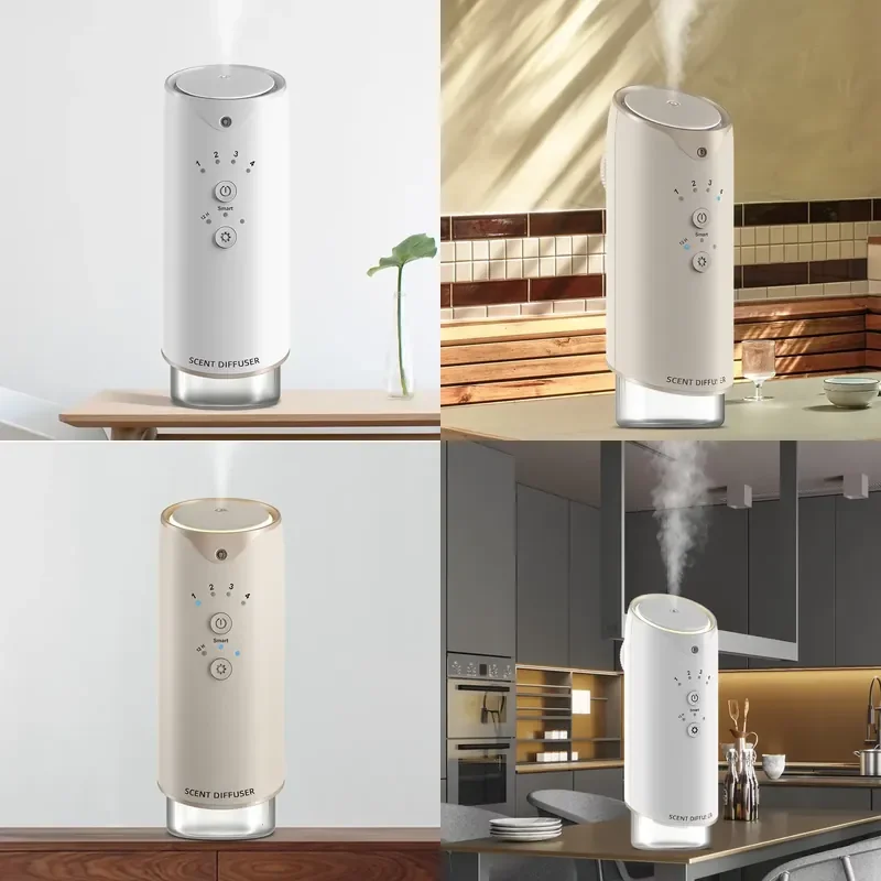 Portable 130ml Smart Aroma Diffuser Home Silent Waterless Essential Oil Aromatherapy US Plug Connectivity Wall-Mounted
