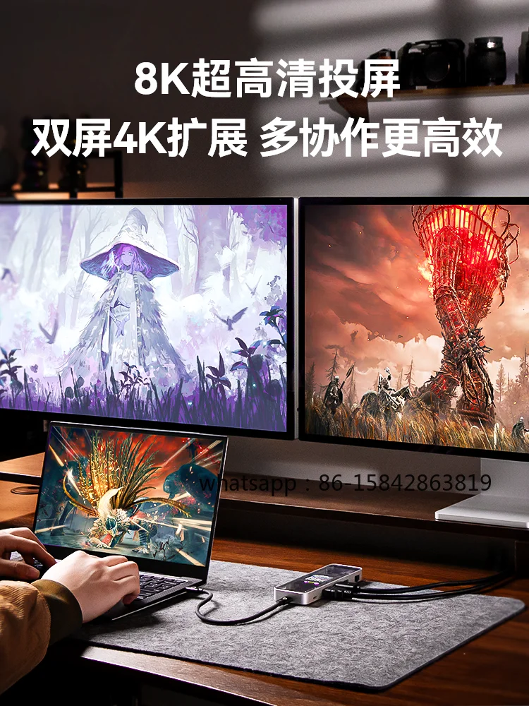 Docking Station Typec for Macbookpro Laptop Tablet Hdmi Screen Projection 8K Converter DP Gigabit Network Port