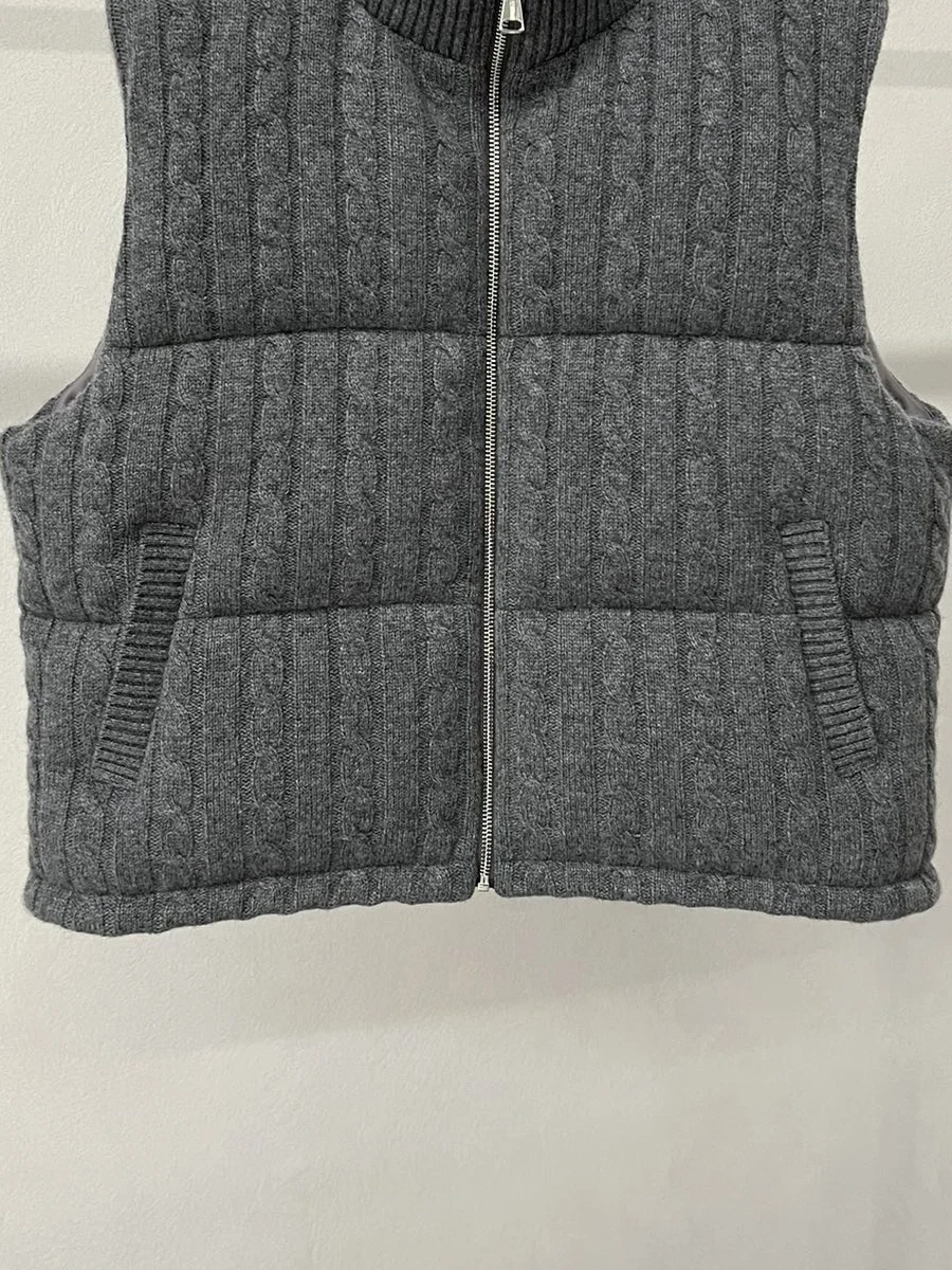 Autumn And Winter New High Quality Fashion Casual Vest 30% Cashmere 70% Wool Stand Collar Women'S Down Jacket