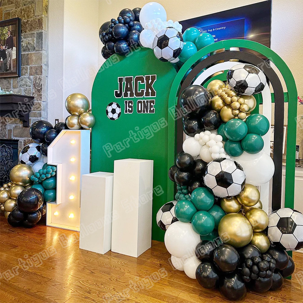 

Soccer Balloon Garland Arch Kit Green White Black Sport Themed Boys Football Kids Toys Birthday Party Baby Shower Decor Globos