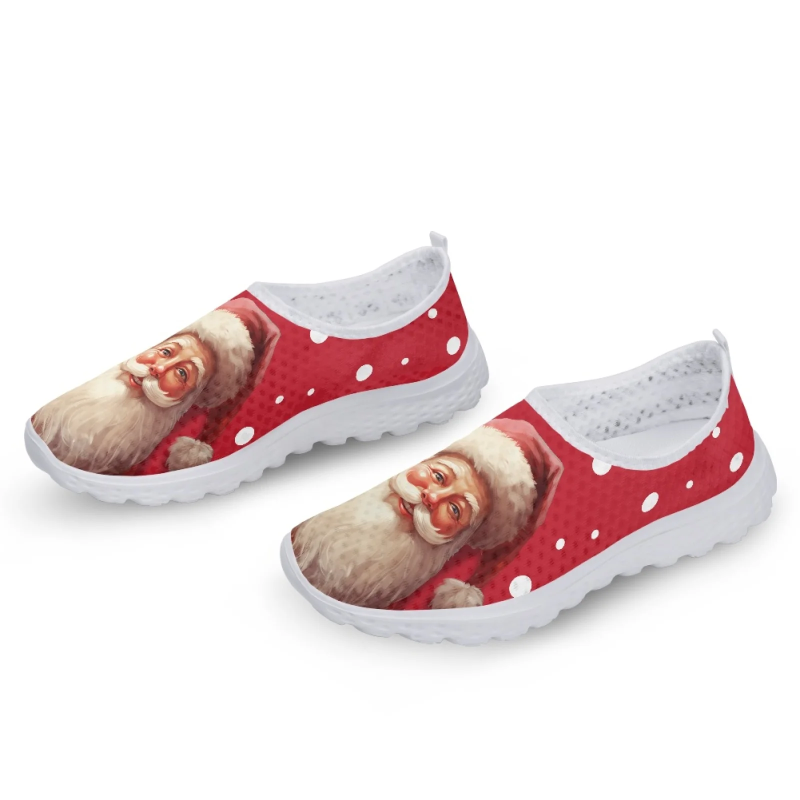 Belidome-Chaussures de Noël en Maille Respirante et Personnalisée pour Femme, Baskets de Marche Décontractées avec Motif de Père Noël, Marque de Styliste