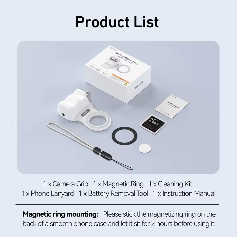 TELESIN Magnetic Phone Camera Shoot Hand Grip Phone Holder Shooting Aid Remote Control Handle for Iphone HUAWEI SAMSUNG Phone - Image 8