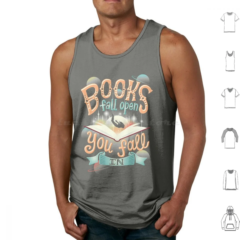 Books Fall Open You Fall In Tank Tops Vest Sleeveless Books Book Reading Reader Read Nebula Planets Galaxy Stars Bibliophile