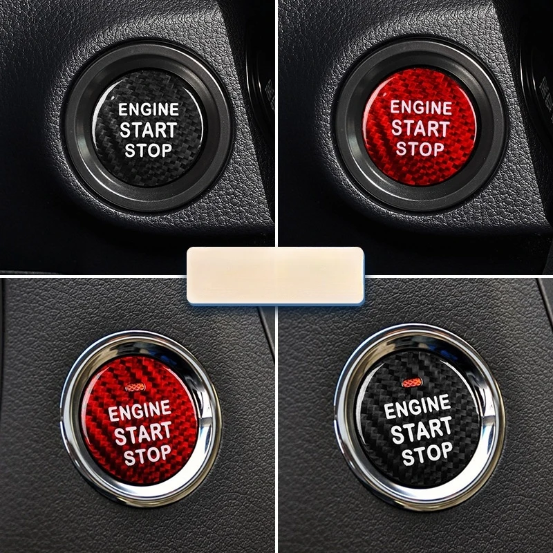 Real Carbon Fiber Car Engine Start Stop Button Interior Trim Cover Stickers For Lexus IS ES GS NX RX LX RC F Auto Accessories