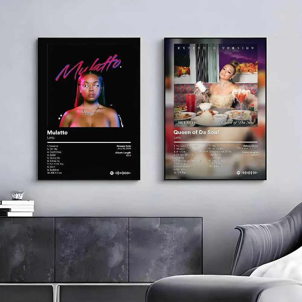 مغني الراب لاتو ملصق HD الفن لزجة جدار مقاوم للماء غرفة المعيشة المنزلي زخارف للحانات