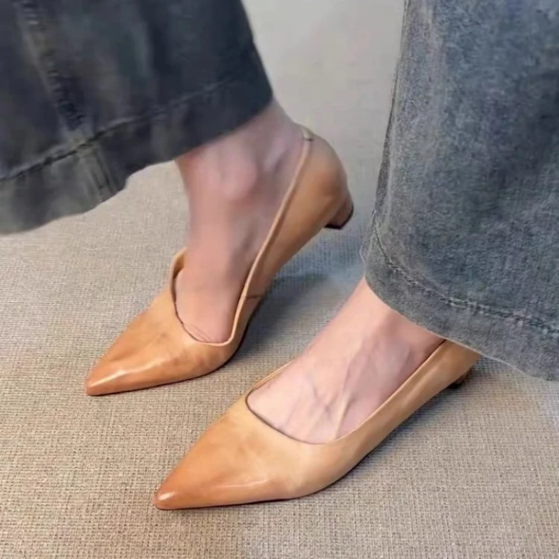 Femmes élégantes chaussures peu profondes confort chaussures femme concis mode bout pointu pompes femmes chaussures De bureau Zapatos De Mujer