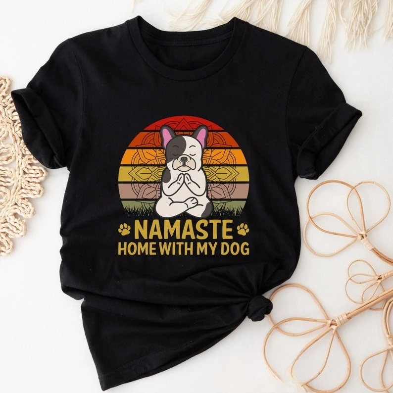 

Милая рубашка с изображением собаки Намасте, забавная футболка для йоги, подарок для медитации, футболка для пилатеса, футболка с принтом для любителей инструктора, топы с круглым вырезом