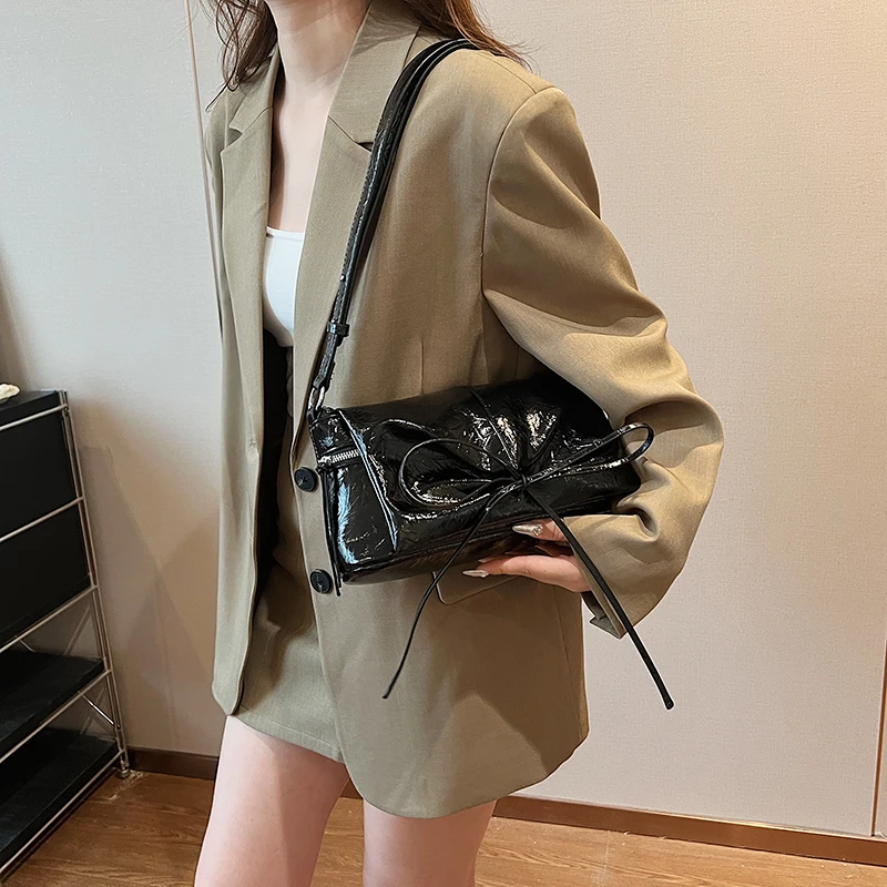 LEFTSIDE Small PU Leather Underarm Bags for Women 2024 Y2k New Korean Fashion Shoulder Bag Lady Silver Handbags Crossbody Bag