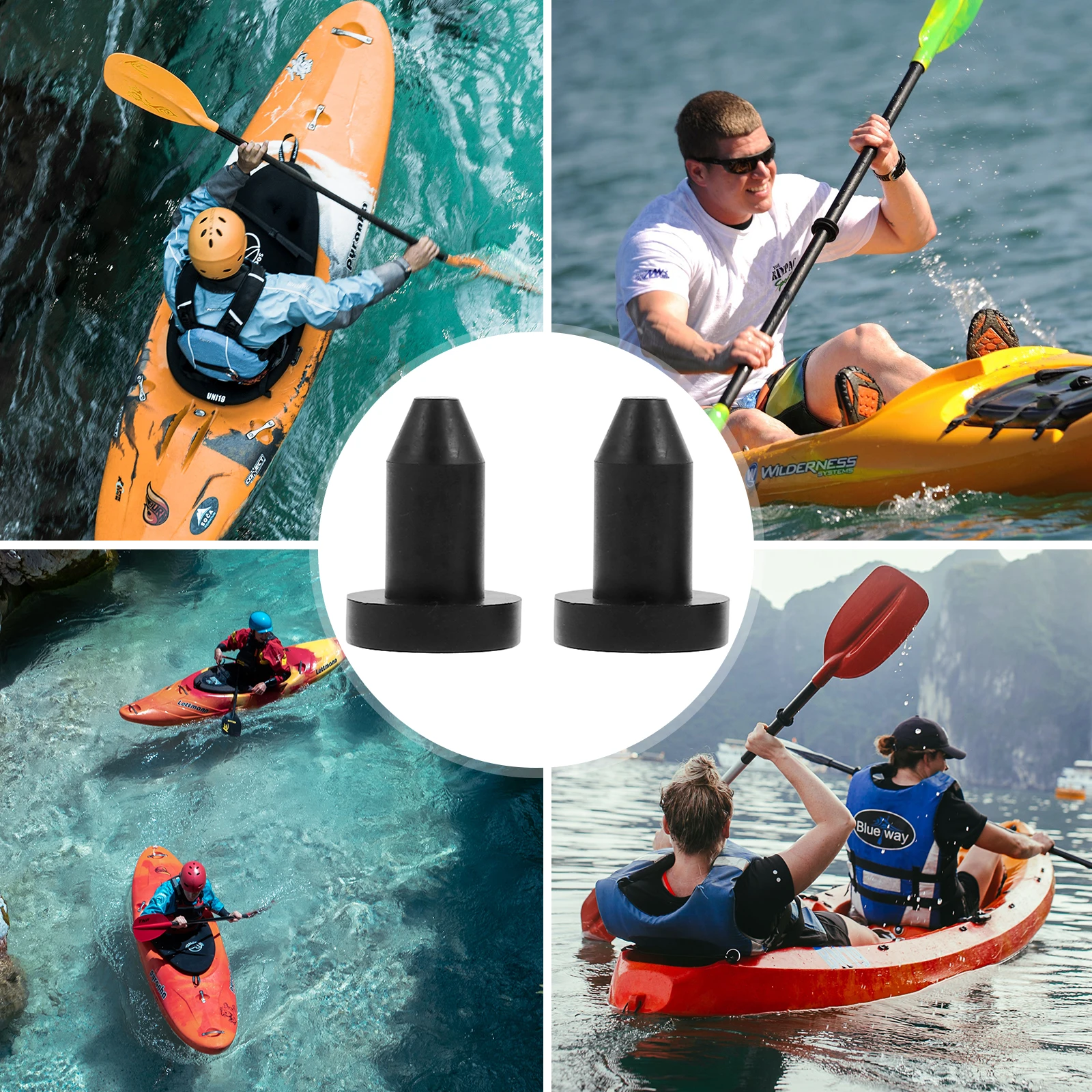 

2 Pcs Drain Plug Kayak Hole Cover Sealing Stopper Scupper Replacement Plugs Boat
