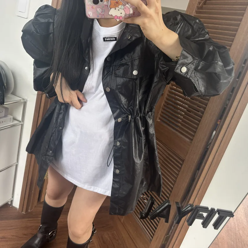 

Женское свободное пальто Bubble Sve, однотонное, универсальное, с застежкой на талии, осенне-зимний дизайн, моющийся топ для поездок на работу