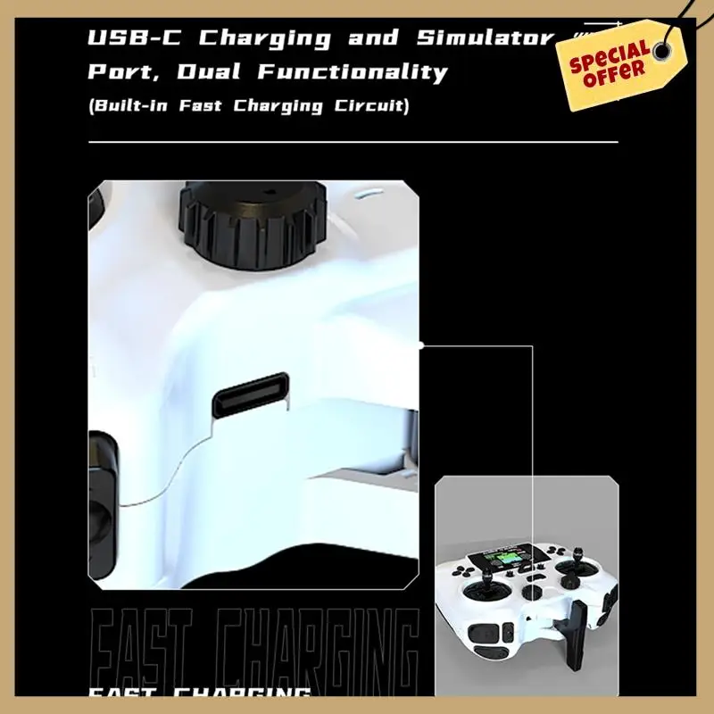 Стабильная производительность-умный пульт дистанционного управления TX, передатчик с цветным экраном, датчик Холла, подвески ELRS 2,4G, 100 МВт, 12 каналов для FPV RC Drone