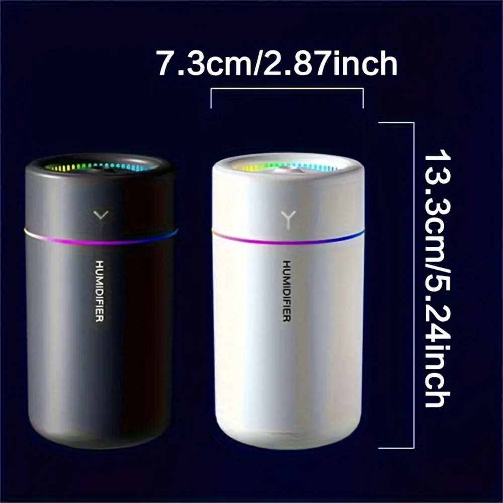 1PC Car Humidifier Colorful LED Aromatherapy Silent Ultrasonic Air Machine For Bedroom Office Portable Essential Oil Diffuser