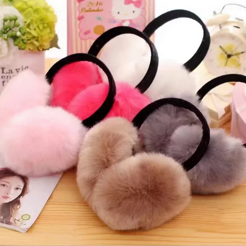 Unisex Earmuff Faux Fur Earmuff Thick Fur Winter Ear Warmer Plush Headphone Extensible for Child and Adult unicorn headphone