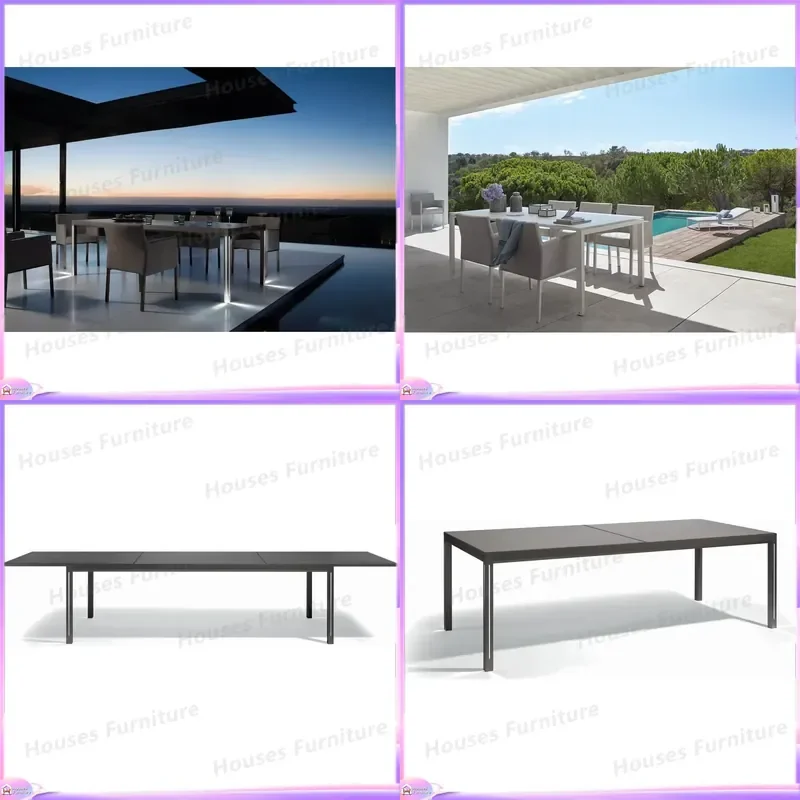 Custom Modern Aluminum Alloy Outdoor Dining Table and Chair Set Weatherproof Patio Furniture Garden Bistro Set for Backyard