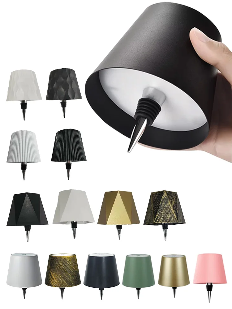 Wireless Bottle Table Lamp Touch Control of 3 Colors and Stepless D...