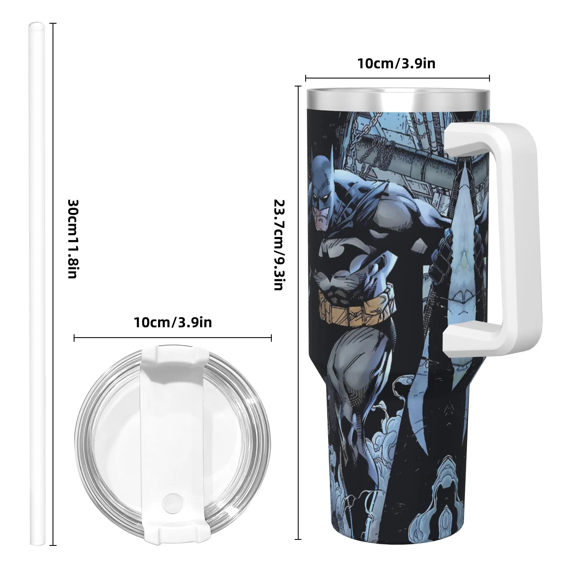B-Batmans Cartoon Tumbler 3D Print Cold and Hot Water Bottle Heat Preservation Stainless Steel Coffee Mug Travelist Mugs Cup view 4