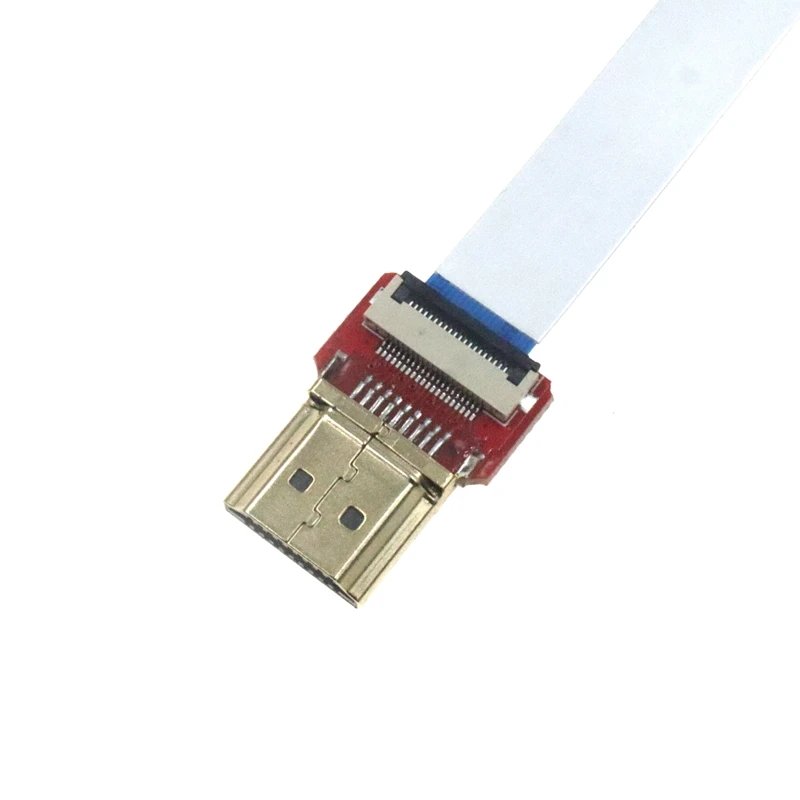 1m 0.5m 4K 60HZ  Ribbon FPV HDMI-Compatible Connector Flexible Flat Cable Raspberry Pi 4 Male to Female M/M 90 Degree FFC 20pin