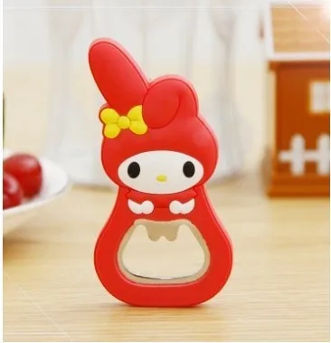 Sanurgente-Mini Ouvre-Bouteille de Bière Multifonctionnel en Silicone, Mignon, Style Dessin Animé, Hello Kitty, Créatif, pour Réfrigérateur