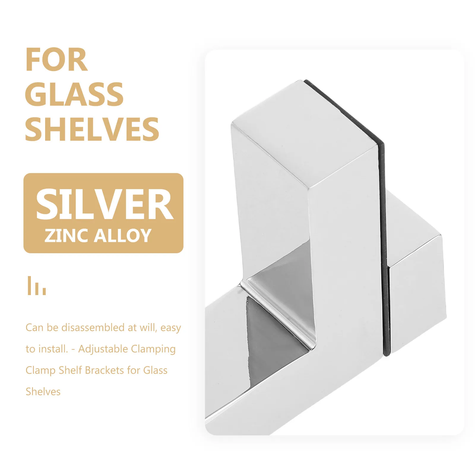 Heavy-Duty Shelf Support Bracket Fits 8-30Mm Thick Glass Or Wood Shelves Easy Install Disassemblable Corner Furniture