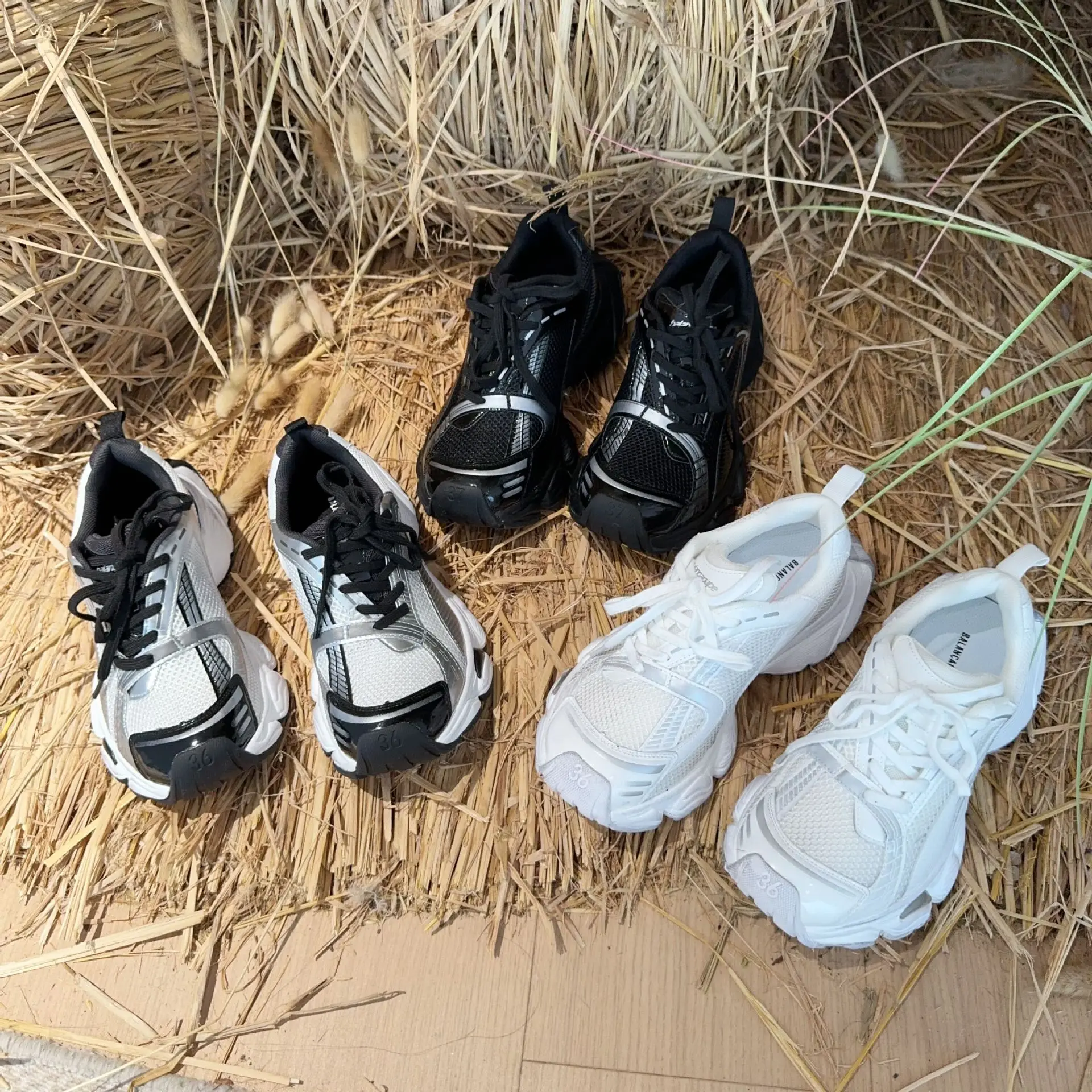 

Новая мужская и женская модная дышащая повседневная спортивная обувь. Дизайнерская мужская и женская спортивная обувь для пар на толстой подошве с сеткой.