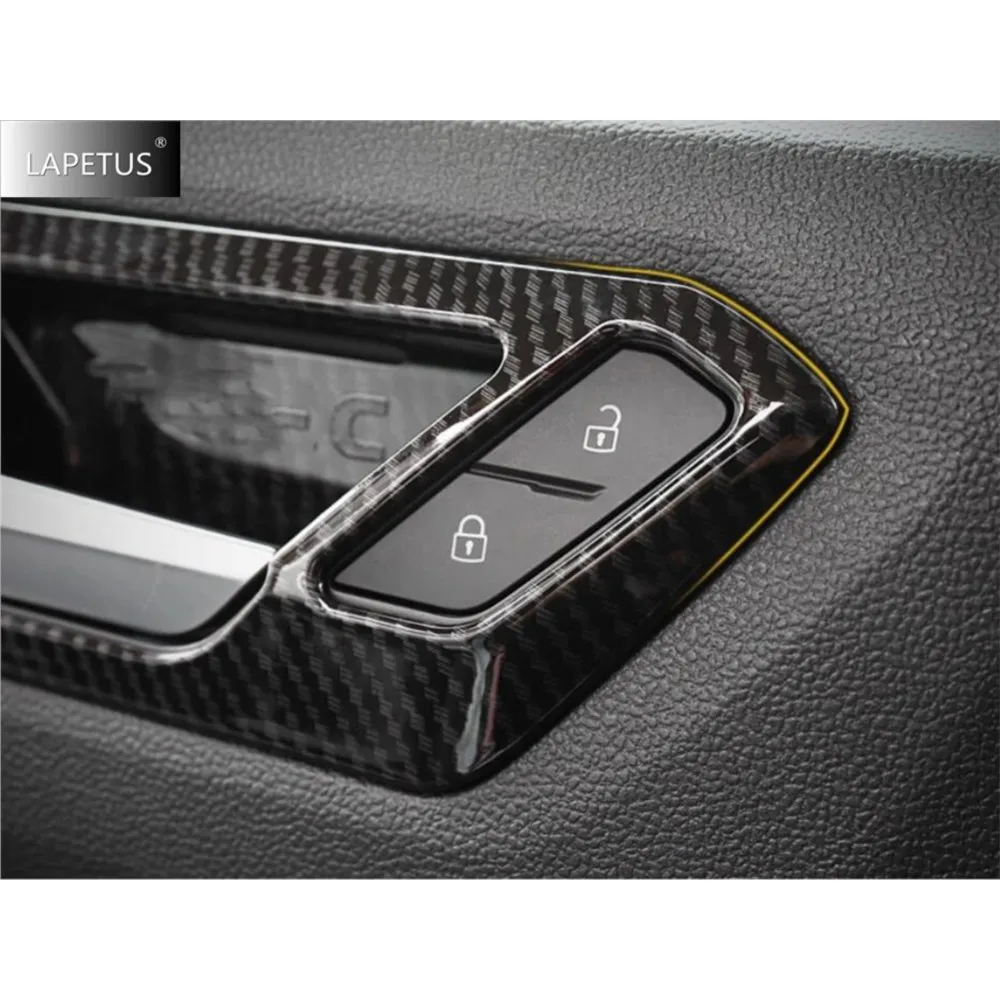 

For VW Volkswagen T-ROC 2017 - 2023 Carbon Fiber Look Door Pull Doorknob Handle Catch Bowl Cover Trim Car Interior Accessories