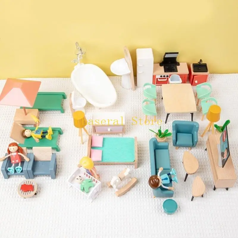 E7CE 40 pezzi Cucina per casa delle bambole 1 12 1:12 Mobili per casa delle bambole Casa delle bambole in miniatura