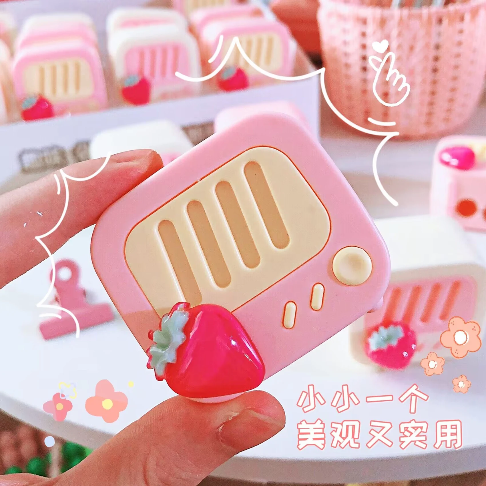 Cute Strawberry Radio Sharpener For Pencil Creative Item back to school Kawaii Stationery School Supplies Accessories stationery