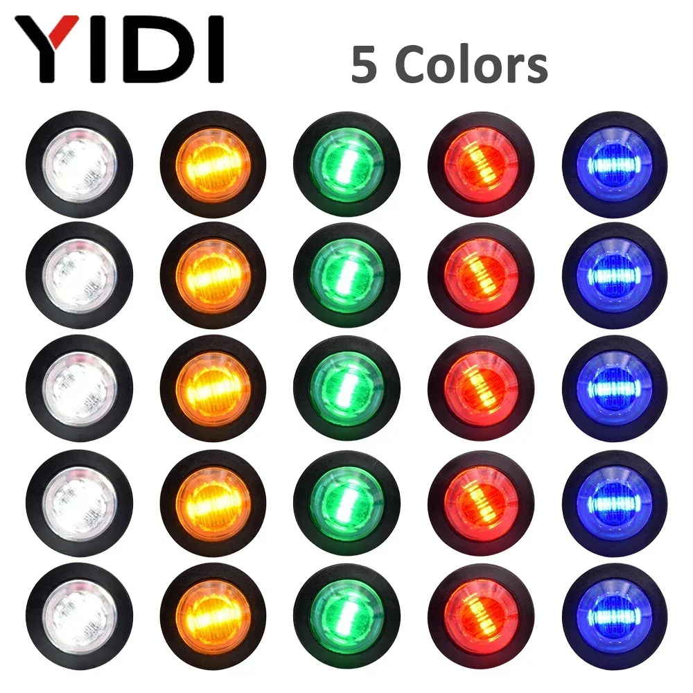 6/10pcs Waterproof DRL Daytime Running Lights Turn Signal 12V 24V LED Red Orange Blue Rear Parking Side Marker Light Car Truck