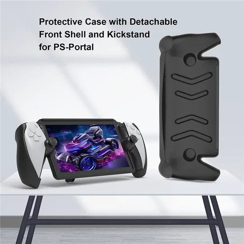 Práctico para PS5 Portal Funda cubierta de TPU de mano con soporte plegable Juego de PS5 Funda protectora a prueba de golpes de mano, Negro Fácil de usar