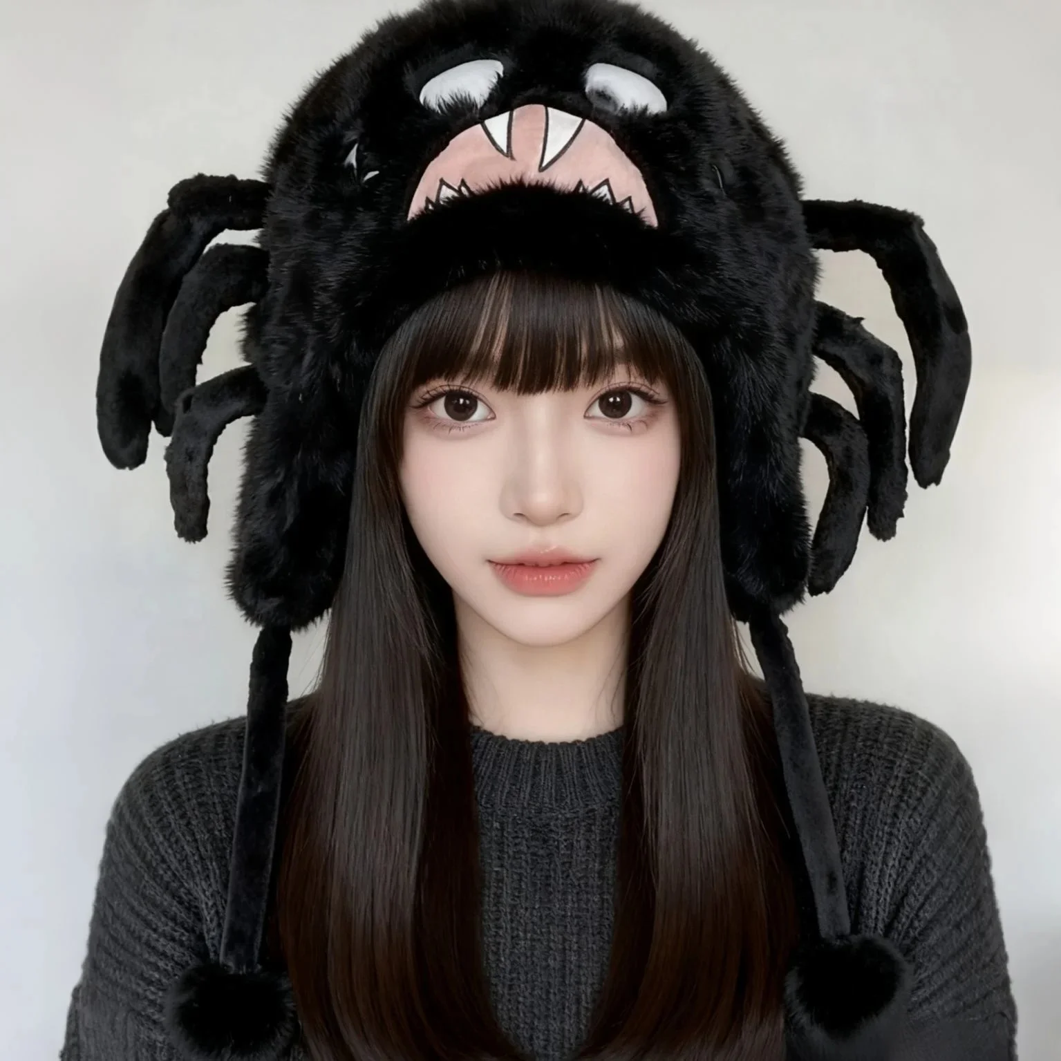 2025 nuevo gorro de felpa de araña Don't Starves, bonito estilo de nicho, orejeras de invierno a prueba de viento, gorro de lana grueso y cálido para jugadores, niños y adultos