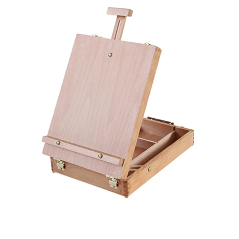 Oil Painting Box Sketch Wooden Tabletop Stand Wooden Sketch Board Easel Painting Art Box