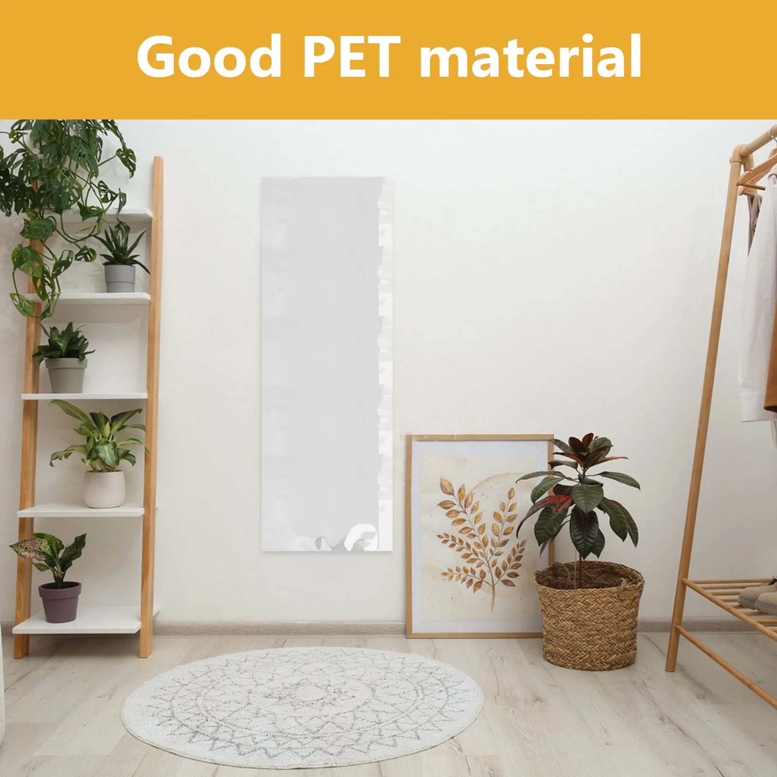 

Self-Adhesive Mirror Wall Sticker Large Reflective Sheet for Indoor Use Waterproof Non Breakable Household Mirror Decal