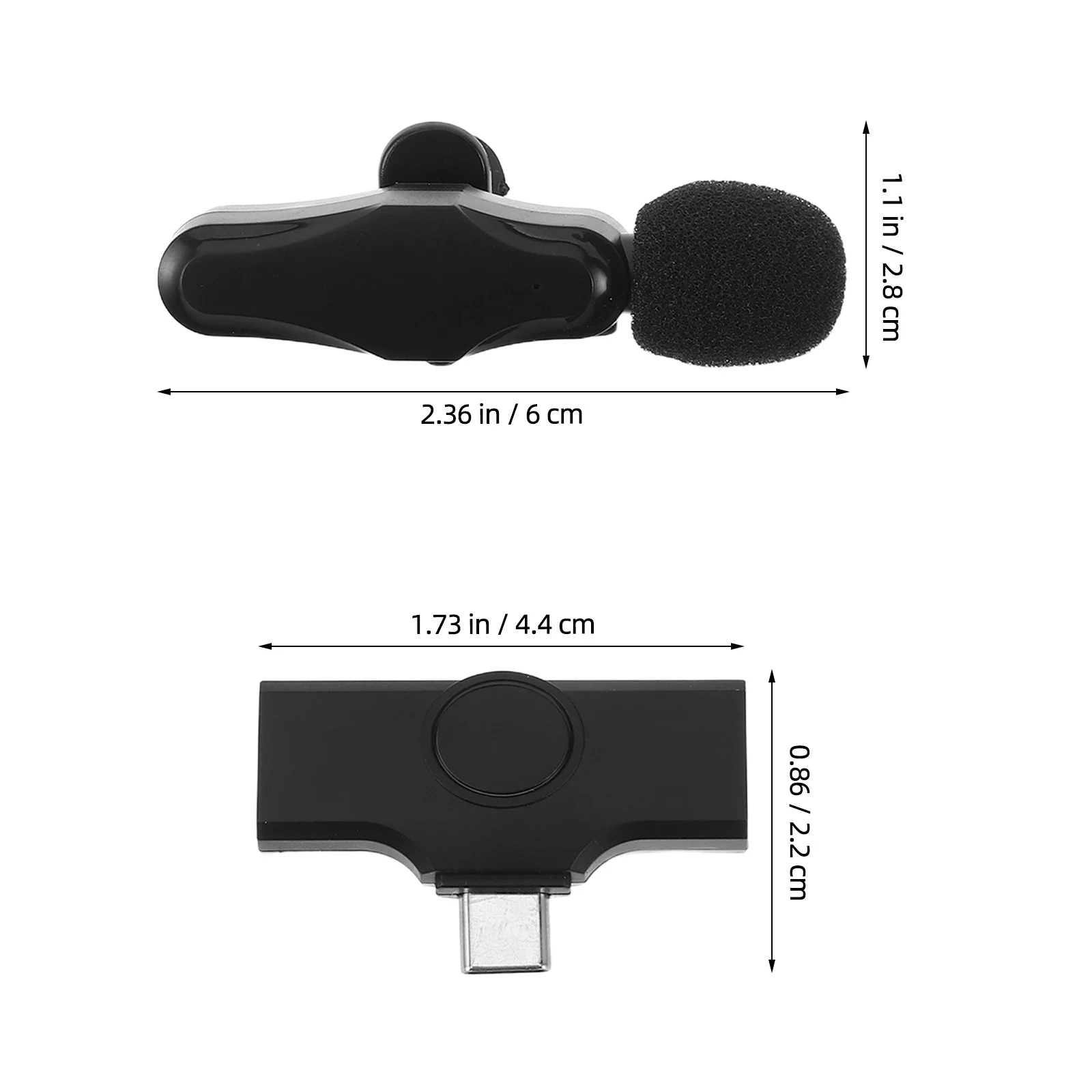 1 conjunto de sistema de microfone de lapela sem fio, microfone de lapela tipo para câmera de smartphone, transmissão ao vivo, vlogging, podcasting