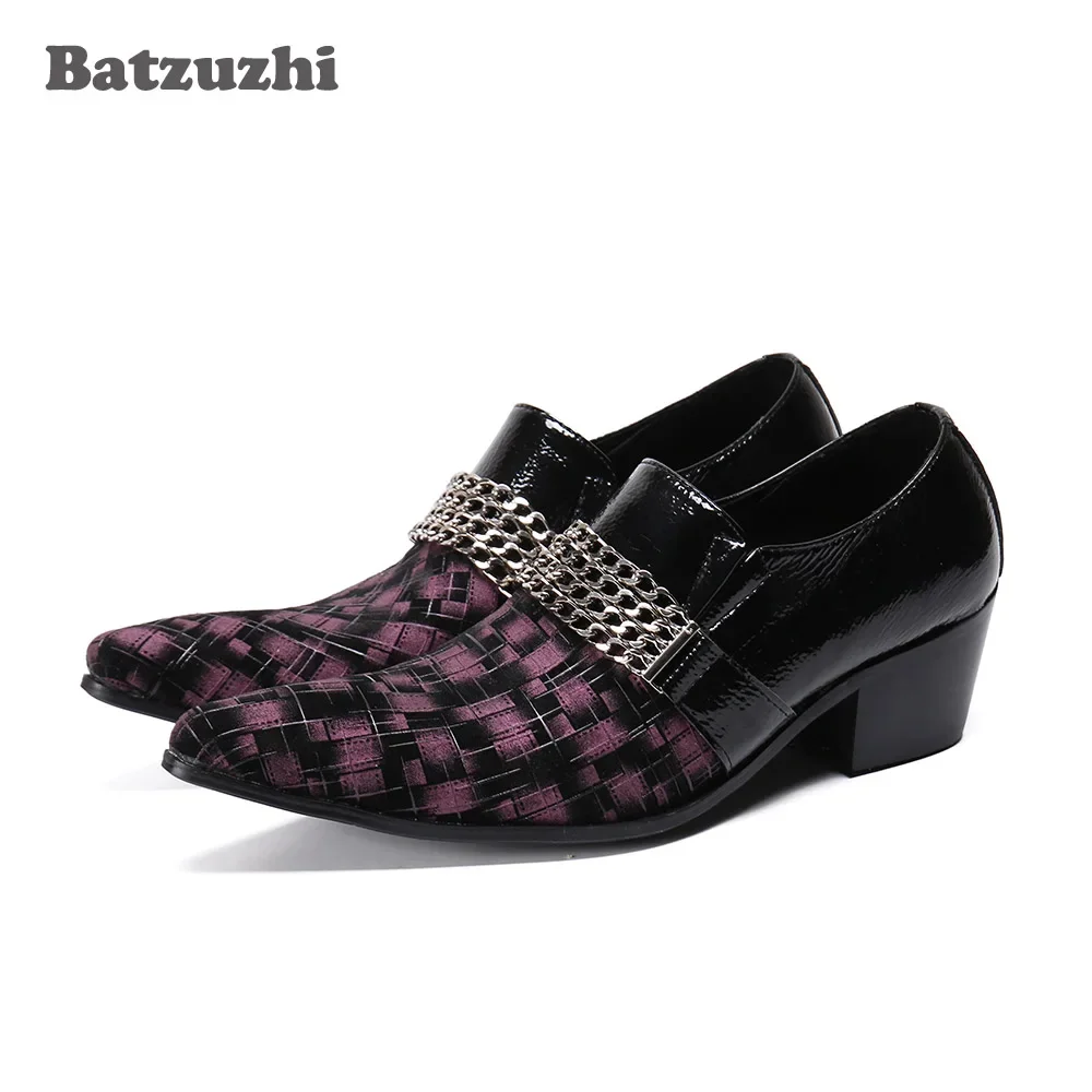 

Batzuzhi 6.5cm High Heels Men Leather Shoes Chaussures Hommes Fashion Leather Shoes Men Business, Party & Wedding Shoes Men!