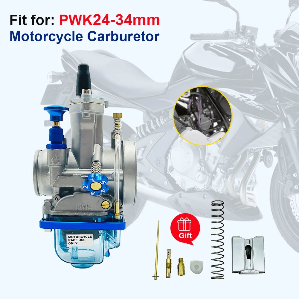 Motorcycle Carburetor PWK 24-34MM For HONDA SUZUKI 100cc to 300cc Keihin KOSO KAWASAKI OKO ATV Dirt Bike 2/4 Stroke Go Kart