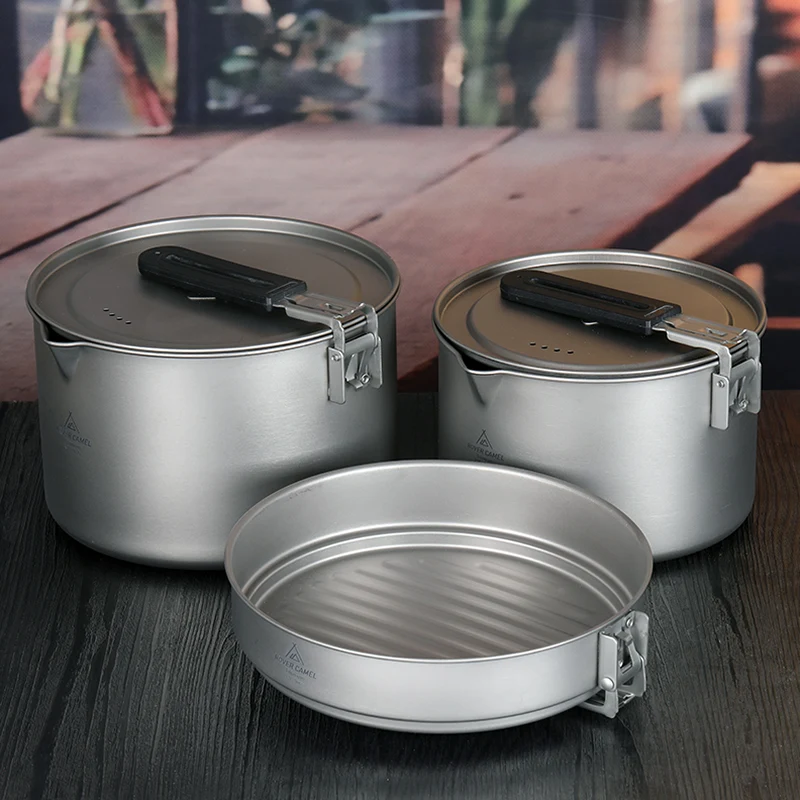 Camping Cookware Set Tableware Cookware Kit Pots Pans  Accessories Kitchen Utensils Sets Picnic BBQ Supplies