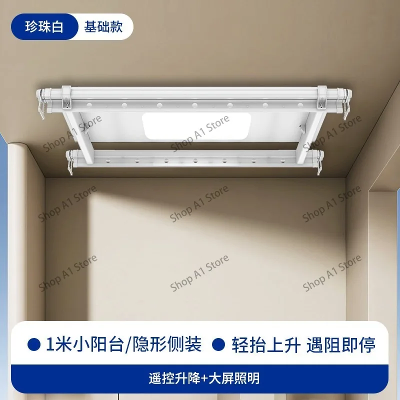 Electric Clothesline Ceiling Dryer Intelligent Lifting with Lights Balcony Ceiling Space Aluminum Telescopic Rod Laundry Hanger