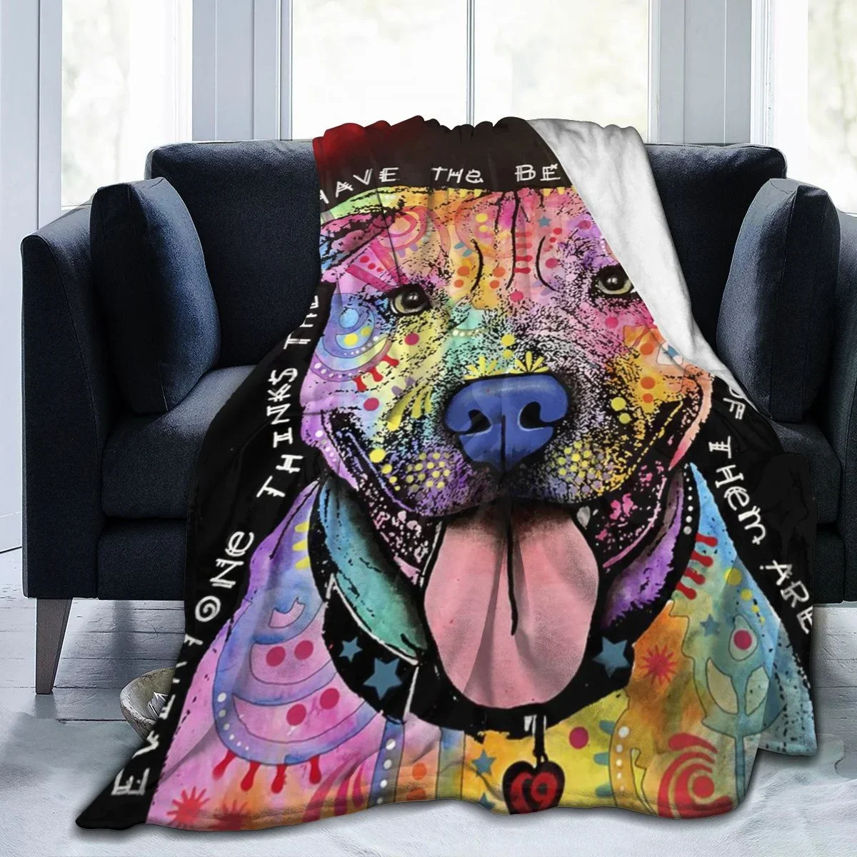 The dog Pit bull Throw Soft Micro Fleece Blanket, Bedding Camp Throw Blanket for Baby Kids Boy Girls Men Women Blanket King Size