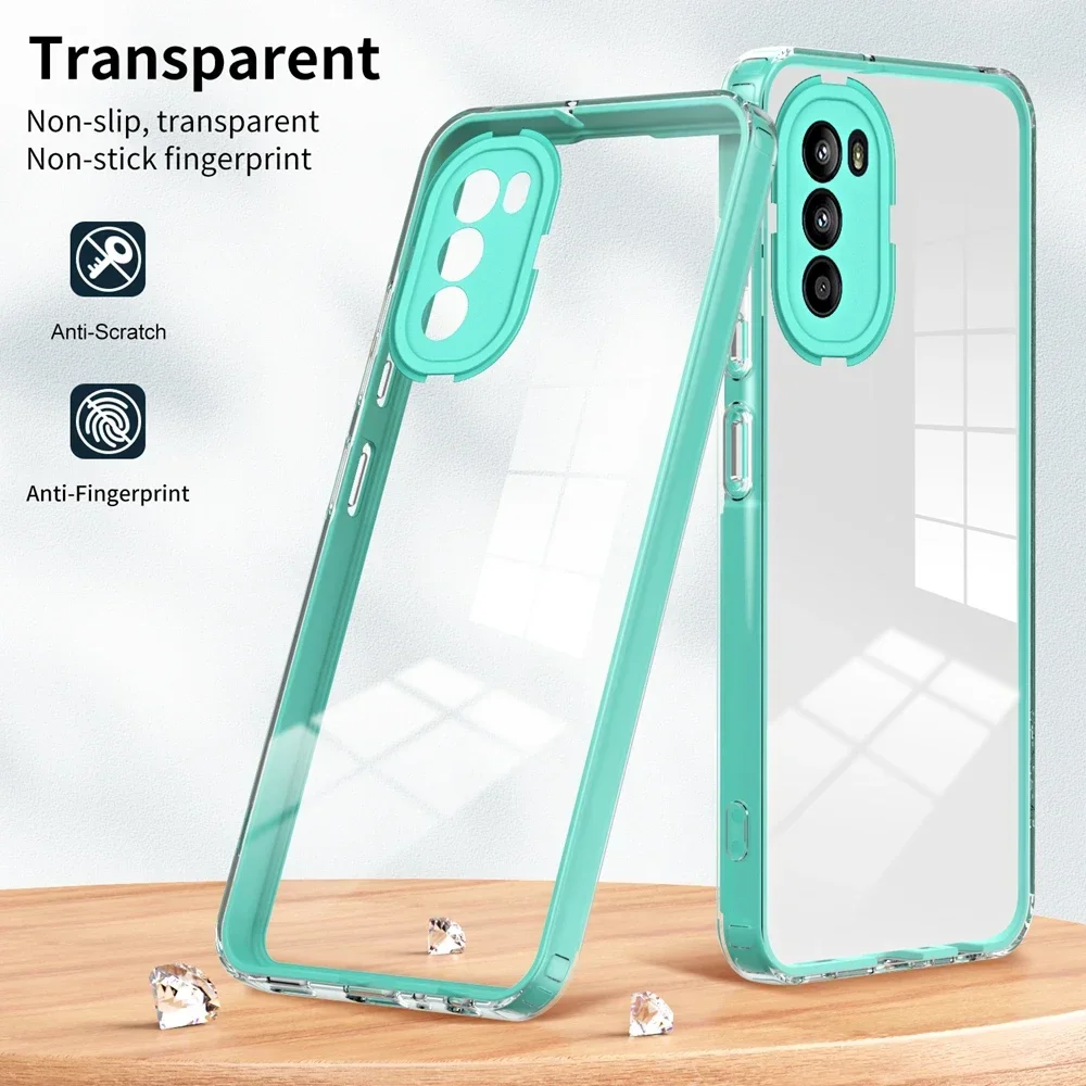 Luxury Electroplated HD Transparent Shell for MOTO G 73 72 4G 84 60 S 54 53 E 32 22 13 30 20 EDGE 30 20 Shockproof Phone CaseF