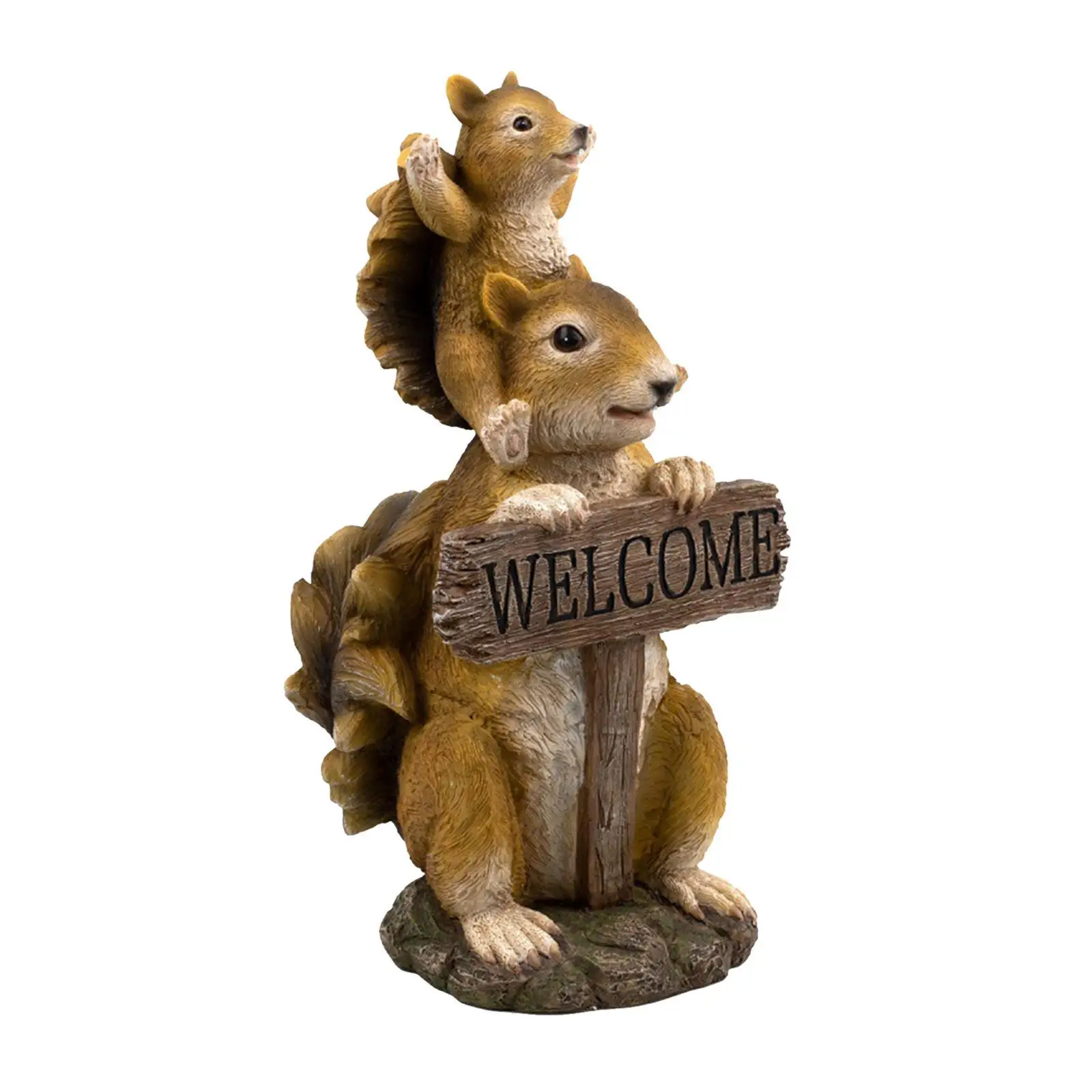 Garden Lawn Dog Welcome Sign Outdoor Decor Statue Sculpture