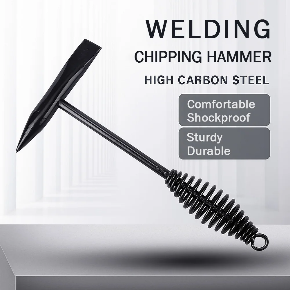 High Carbon Steel Welding Chipping Hammer with Spring Handle for Slag Removal Professional Welding Slag Removal Hammer
