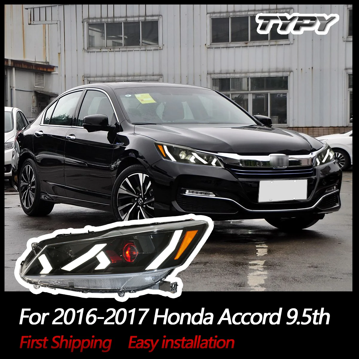 

Автомобильные фары для Honda Accord 9.5th, 2016-2017, светодиодные фары для проектора, дневные ходовые огни, автомобильные аксессуары