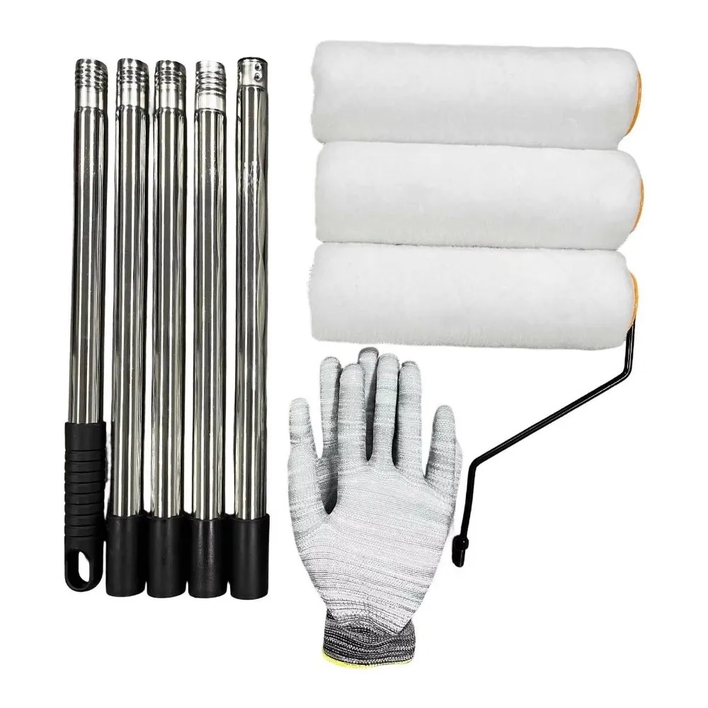 170/205/240cm Paint Roller Extension Pole Detachable Tapered Adapter Paint Roller Comfortable Handle Stainless Steel