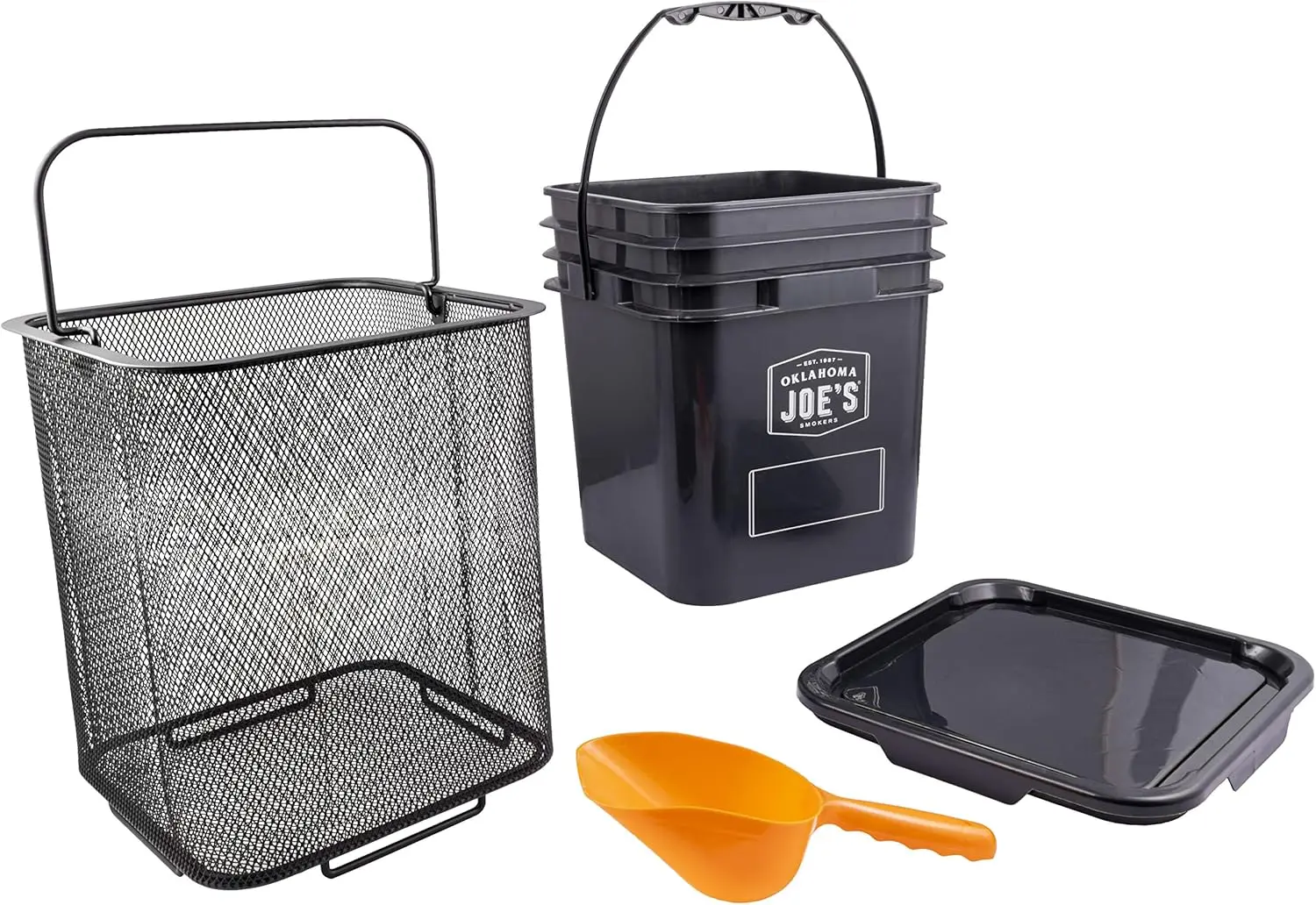 

Pellet Bucket Kit for Smokers, Black - Easy Assembly & Durable Design