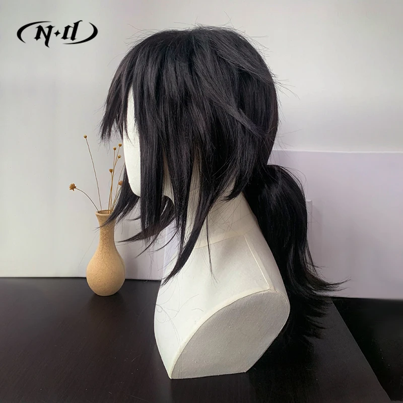 Pelucas de Cosplay ND Giyu Tomioka Kimetsu no Yaiba, pelucas de pelo de Cosplay de Anime para Comic Con Coser, fiesta de disfraces, sintético resistente al calor