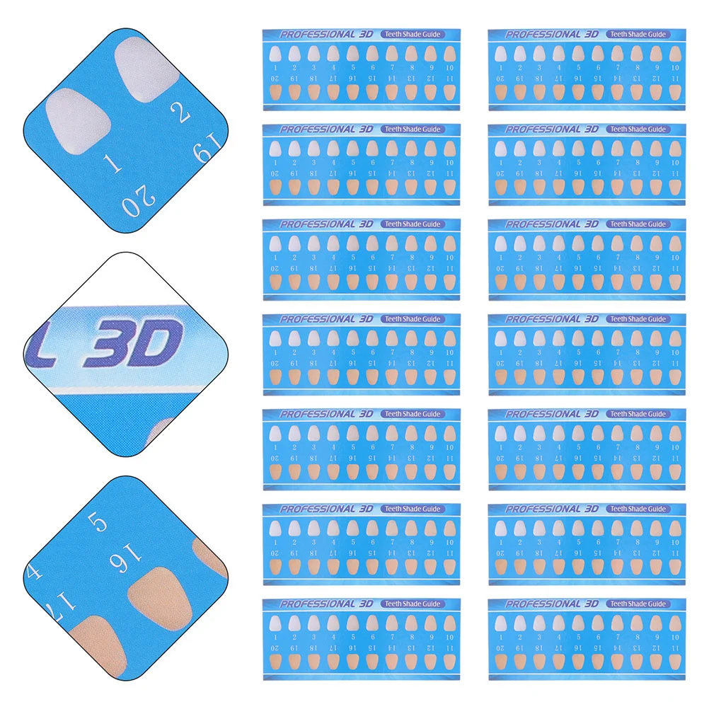 30 個の歯のカラーチャート漂白シェード用品歯科歯カード紙口腔ケアガイド