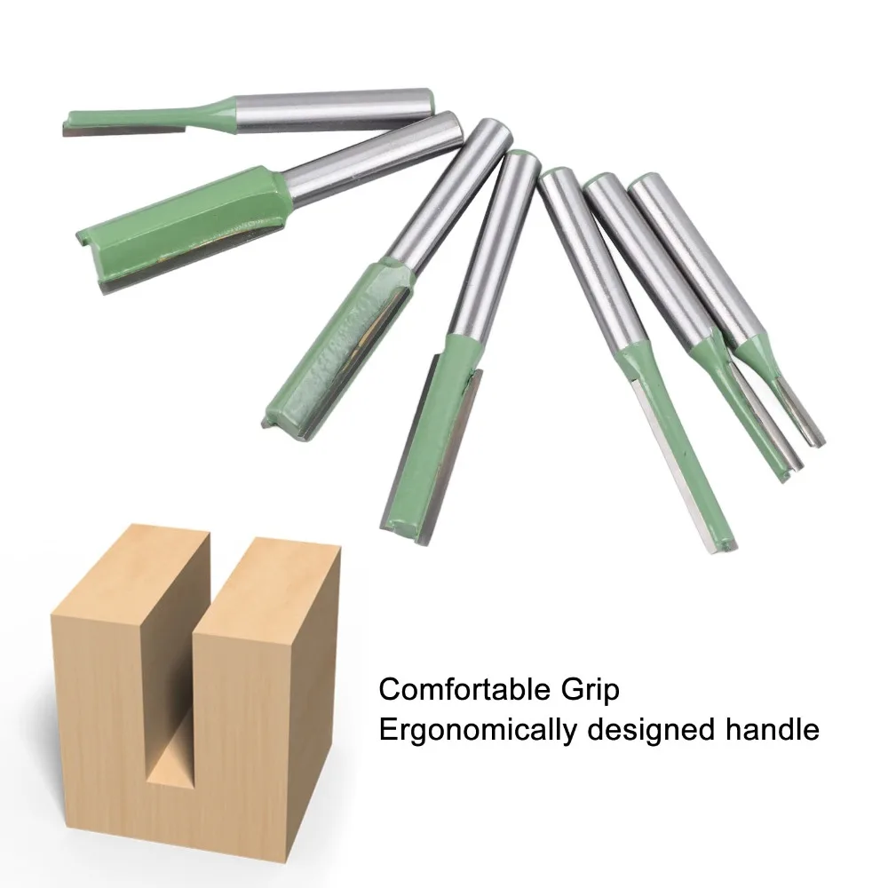 7pcs 1/4 Inch Shank Milling Cutter Set Flush Trim Design Slotting Function Router Bit Set Flush Trim Router Bit Edge Trimming