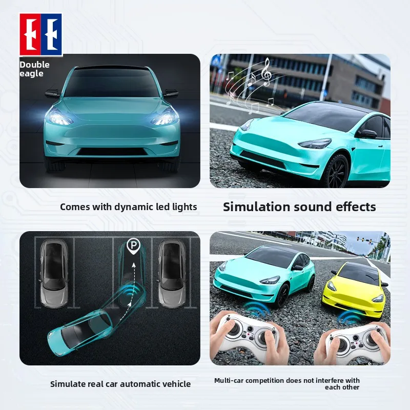 ダブルイーグル電動リモートコントロールカー新エネルギー車両モデルおもちゃの車のギフトプラスチック素材の少年子供のギフト