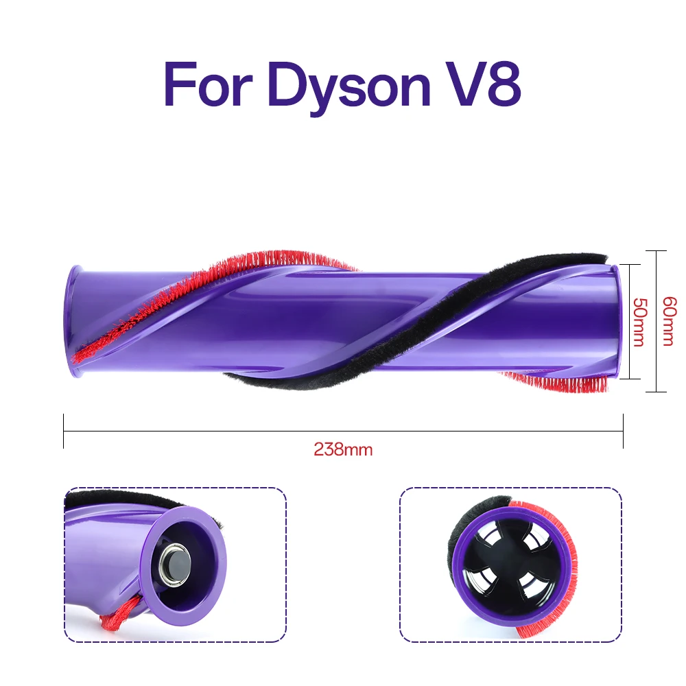 Roller Brush For Dyson V6 V8 V10 V11 Cordless Vacuum Cleaner Replacement Soft Roller Brush Carpet Brushroll Bar Spare Part