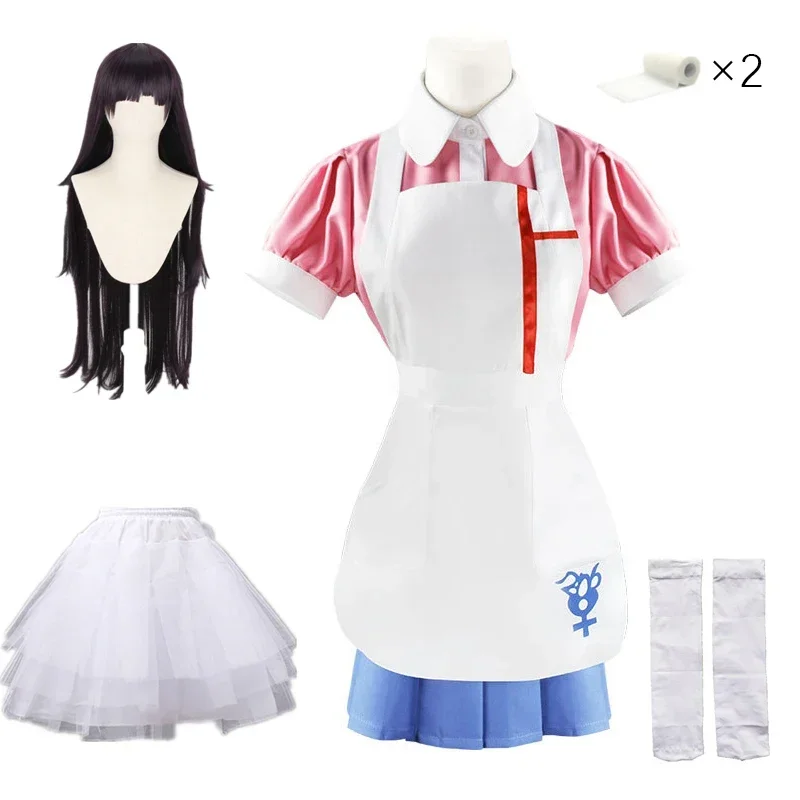 Danganronpa Mikan Tsumiki Cosplay Costume Halloween Carnival Ultimate Nurse Funny Costume Cafe Maid Uniform For Women